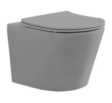 Унитаз подвесной Vincea Piatti VT1-11MG безободковый, с сиденьем микролифт, серый матовый