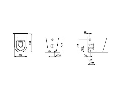 Приобрести Чаша напольного/приставного унитаза Laufen Kartell by Laufen 8.2333.1.000.000.1 в магазине сантехники Santeh-Crystal.ru