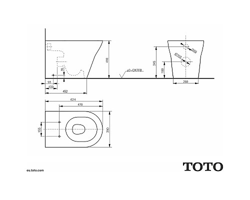 Заказать Приставной безободковый унитаз Toto MH CW163Y#XW в магазине сантехники Santeh-Crystal.ru