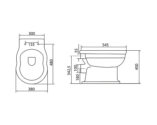 Заказать Приставной унитаз BelBagno Boheme BB115CB в магазине сантехники Santeh-Crystal.ru