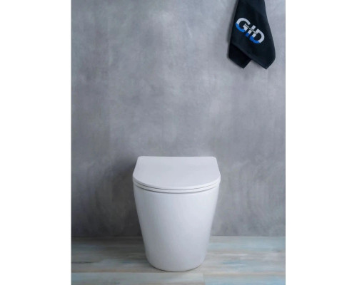 Приобрести Приставной безободковый унитаз с сиденьем микролифт GID TRS-269 в магазине сантехники Santeh-Crystal.ru