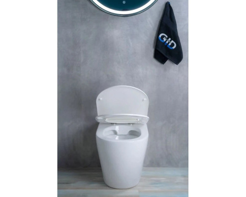 Приобрести Приставной безободковый унитаз с сиденьем микролифт GID TRS-269 в магазине сантехники Santeh-Crystal.ru