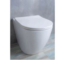 Приставной безободковый унитаз с сиденьем микролифт GID TRS-269