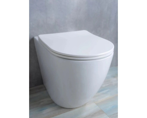 Приобрести Приставной безободковый унитаз с сиденьем микролифт GID TRS-269 в магазине сантехники Santeh-Crystal.ru