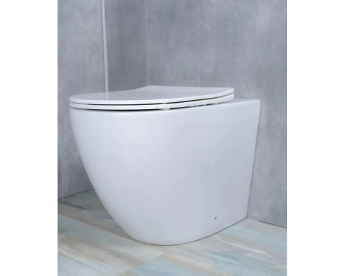 Приобрести Приставной безободковый унитаз с сиденьем микролифт GID TRS-269 в магазине сантехники Santeh-Crystal.ru