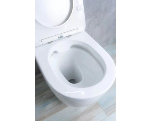 Приобрести Приставной безободковый унитаз с сиденьем микролифт GID TRS-269 в магазине сантехники Santeh-Crystal.ru