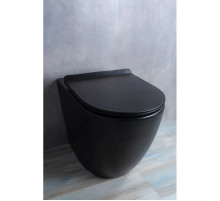 Приставной безободковый унитаз с сиденьем микролифт GID TRS-269BM