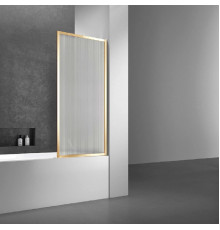 Шторка на ванну Vincea VSB-41700FLG 70 см, профиль золотой матовый, стекло рифленое