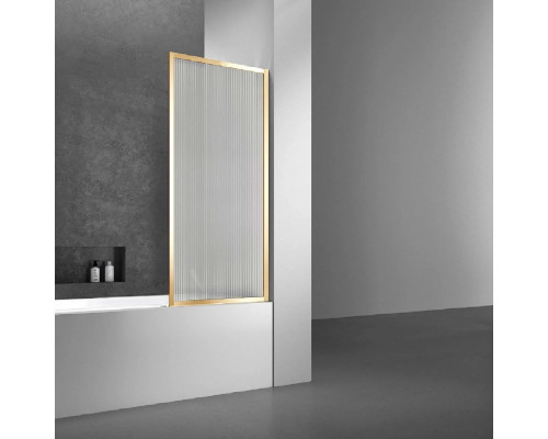 Шторка на ванну Vincea VSB-41700FLG 70 см, профиль золотой матовый, стекло рифленое