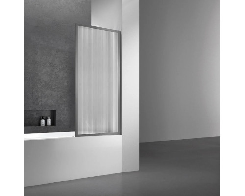 Шторка на ванну Vincea VSB-41700FLGM 70 см, профиль вороненая сталь, стекло рифленое