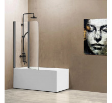 Шторка на ванну Vincea VSB-12114CLGM 114 см, профиль вороненая сталь, стекло прозрачное