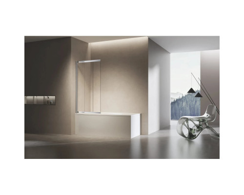 Шторка для ванны Vincea VSB-6E900CL-L 90 см L, профиль хром, стекло прозрачное