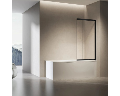 Шторка для ванны Vincea VSB-6E900CLB-R 90 см R, профиль черный матовый, стекло прозрачное