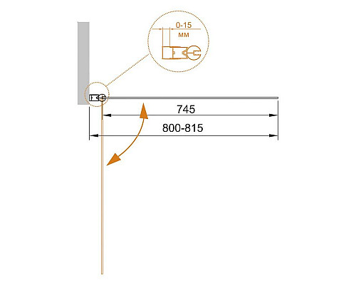 Заказать Шторка для ванны Cezares Eco 80 см текстурное стекло ECO-V-1-80/140-P-Cr-L в магазине сантехники Santeh-Crystal.ru