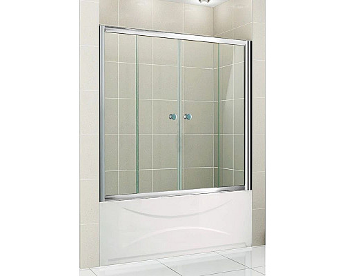 Заказать Шторка для ванны Cezares Pratico 150 см текстурное стекло PRATICO-VF-2-150/140-P-Cr в магазине сантехники Santeh-Crystal.ru