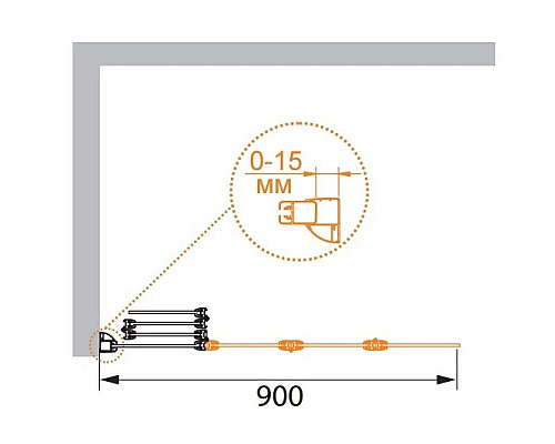 Купить Шторка для ванны с одним неподвижным стеклом Cezares Trio 90 см текстурное стекло TRIO-W-V-3-90/140-P-Cr-L в магазине сантехники Santeh-Crystal.ru