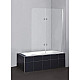 Заказать Шторка для ванны BelBagno Sela 120 см текстурное стекло SELA-V-21-120/140-Ch-Cr-R в магазине сантехники Santeh-Crystal.ru