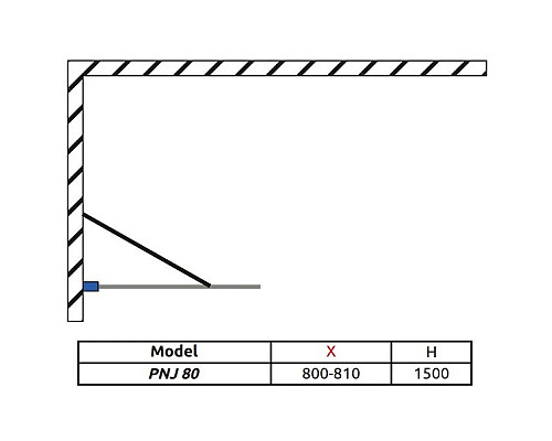 Заказать Шторка для ванны Radaway Torrenta PNJ 80 L графитовое в магазине сантехники Santeh-Crystal.ru