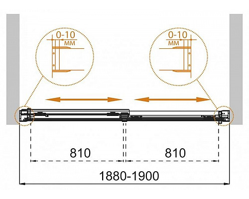 Заказать Шторка для ванны 190 см Cezares TANDEM-SOFT-VF-2-190/145-C-Cr-IV прозрачное в магазине сантехники Santeh-Crystal.ru