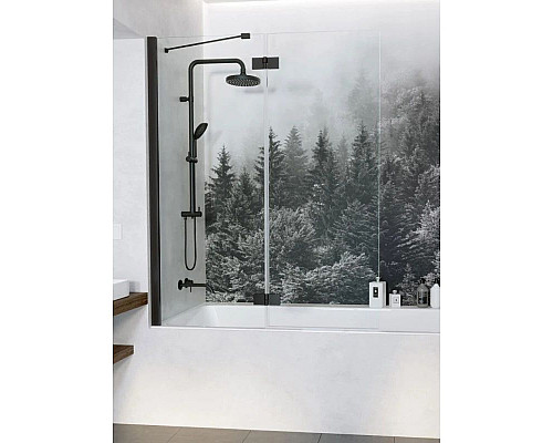 Купить Шторка для ванны Radaway Essenza New Black PND II 140 L прозрачное в магазине сантехники Santeh-Crystal.ru