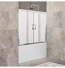 Шторка для ванны 150-180 см BelBagno UNIQUE-VF-2-150/180-140-M-Cr матовое