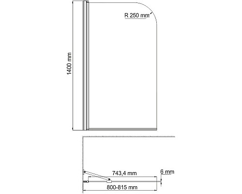 Приобрести Шторка для ванны 80 см WasserKRAFT Leine 35P01-80W Fixed прозрачное в магазине сантехники Santeh-Crystal.ru