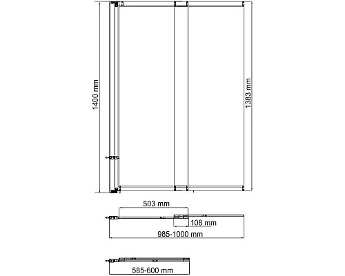 Приобрести Шторка для ванны 100 см WasserKRAFT Main 41S02-100 LM матовый в магазине сантехники Santeh-Crystal.ru