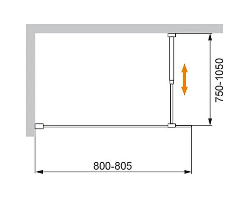 Приобрести Шторка для ванны 80 см Cezares LIBERTA-V-1-80/155-C-Cr прозрачное в магазине сантехники Santeh-Crystal.ru