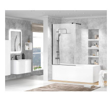 Шторка для ванны 90 см Cezares LIBERTA-V-1-90/155-C-NERO прозрачное