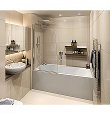 Шторка для ванны 80 см Good Door Screen R-80-C-CH прозрачное стекло