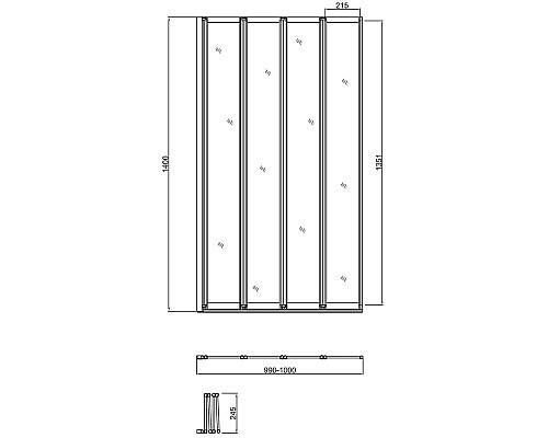 Шторка для ванны 100 см Vincea VSB-31100CL прозрачное