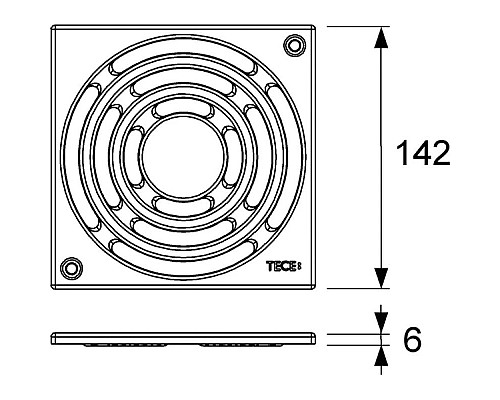 Заказать Декоративная решетка 142×142 мм TECE TECEdrainpoint S хром 3665001 в магазине сантехники Santeh-Crystal.ru