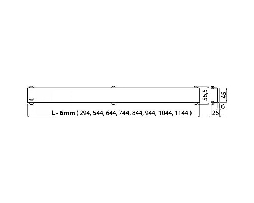 Заказать Декоративная решетка 544 мм AlcaPlast Glass черный GL1204-550 в магазине сантехники Santeh-Crystal.ru