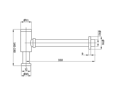 Сифон для раковины Vincea VSPH-1B01CH