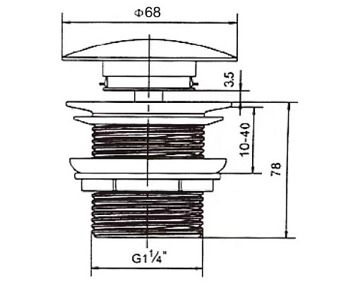 Донный клапан без перелива Vincea DBS-316