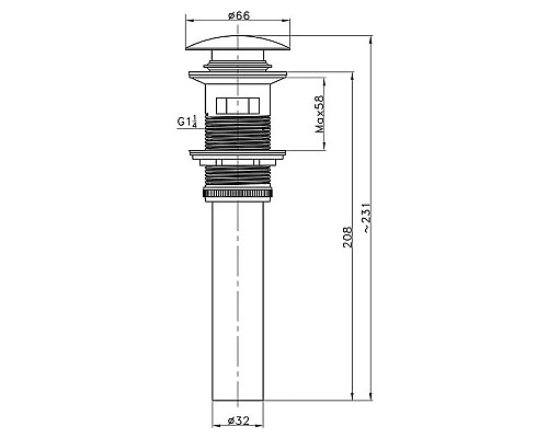 Донный клапан AltroBagno AltroBagnoPU070205BrNe Донный клапан AltroBagno AltroBagnoPU070205BrNe