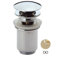 Донный клапан с системой "Клик-клак" и переливом золото 24 карат Cezares CZR-SAT1-03/24