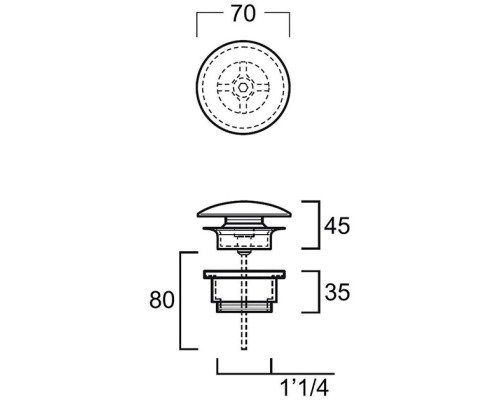 Приобрести Донный клапан Simas PLCE navy matt в магазине сантехники Santeh-Crystal.ru