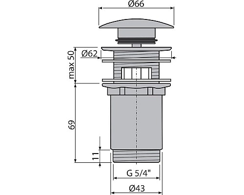 Купить Донный клапан AlcaPlast A392-GM-P в магазине сантехники Santeh-Crystal.ru