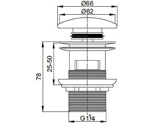 Заказать Донный клапан Cezares CZR-SAT7-Bi в магазине сантехники Santeh-Crystal.ru