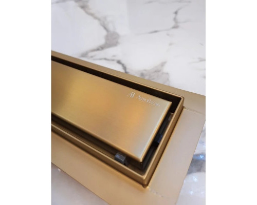 Душевой трап (лоток) AltroBagno Beni aggiuntivi AltroBagnoFD071215OrSp 80 см, с решеткой, 2 в 1 под плитку, золотой матовый