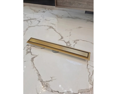 Душевой трап (лоток) AltroBagno Beni aggiuntivi AltroBagnoFD071215OrSp 80 см, с решеткой, 2 в 1 под плитку, золотой матовый