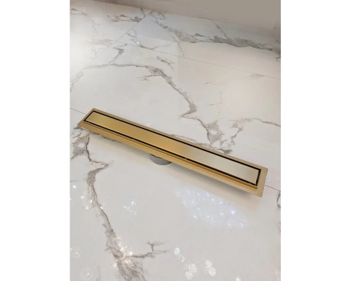 Душевой трап (лоток) AltroBagno Beni aggiuntivi AltroBagnoFD071212OrSp 70 см, с решеткой, 2 в 1 под плитку, золотой матовый