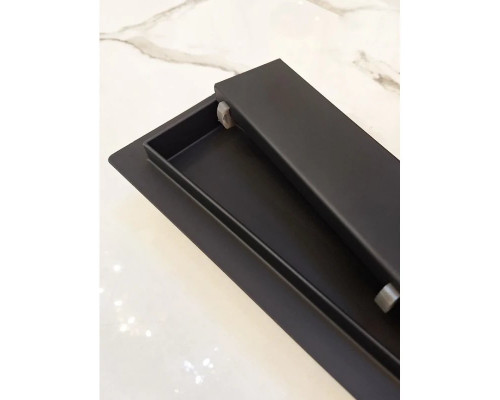 Душевой трап (лоток) AltroBagno Beni aggiuntivi AltroBagnoFD071211NeOp 70 см, с решеткой, 2 в 1 под плитку, черный матовый