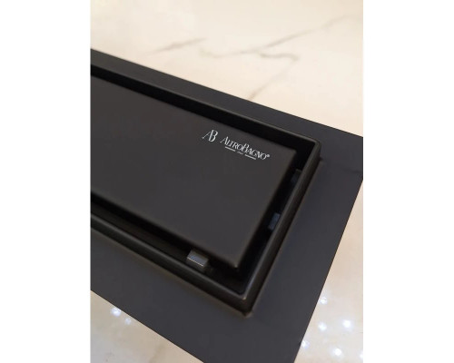 Душевой трап (лоток) AltroBagno Beni aggiuntivi AltroBagnoFD071211NeOp 70 см, с решеткой, 2 в 1 под плитку, черный матовый