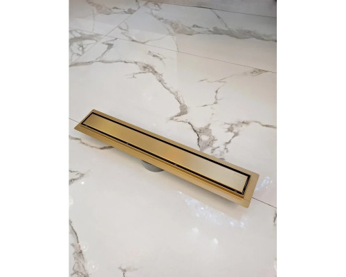 Душевой трап (лоток) AltroBagno Beni aggiuntivi AltroBagnoFD071209OrSp 60 см, с решеткой, 2 в 1 под плитку, золотой матовый