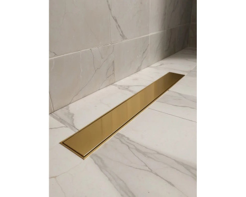 Душевой трап (лоток) AltroBagno Beni aggiuntivi AltroBagnoFD071209OrSp 60 см, с решеткой, 2 в 1 под плитку, золотой матовый