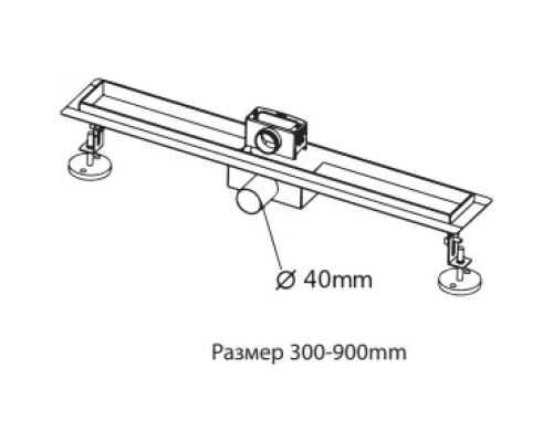 Душевой трап (лоток) AltroBagno Beni aggiuntivi AltroBagnoFD071208NeOp 60 см, с решеткой, 2 в 1 под плитку, черный матовый