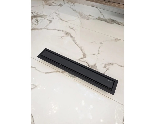 Душевой трап (лоток) AltroBagno Beni aggiuntivi AltroBagnoFD071208NeOp 60 см, с решеткой, 2 в 1 под плитку, черный матовый