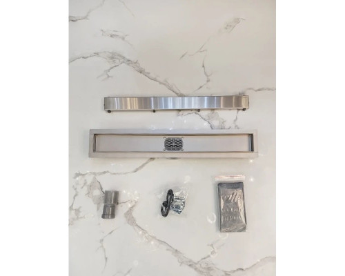 Душевой трап (лоток) AltroBagno Beni aggiuntivi AltroBagnoFD071207Cr 60 см, с решеткой, 2 в 1 под плитку, нержавеющая сталь